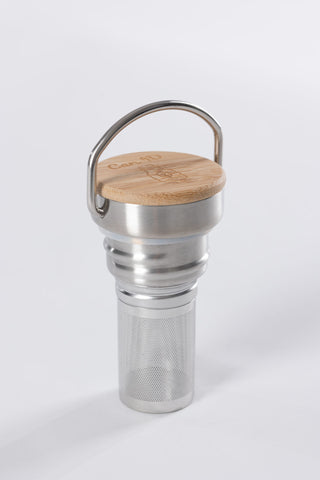 Bambusdeckel mit Teeaufsatz für can-id x skate-aid Kanne